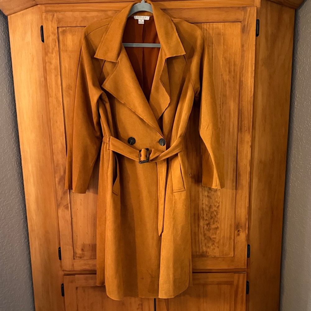FAVLUX Women's Mustard Trench Coat - Picture 4 of 5